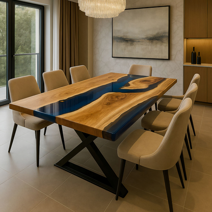 Epoxidharztisch aus Kastanienholz – Modell Heritage